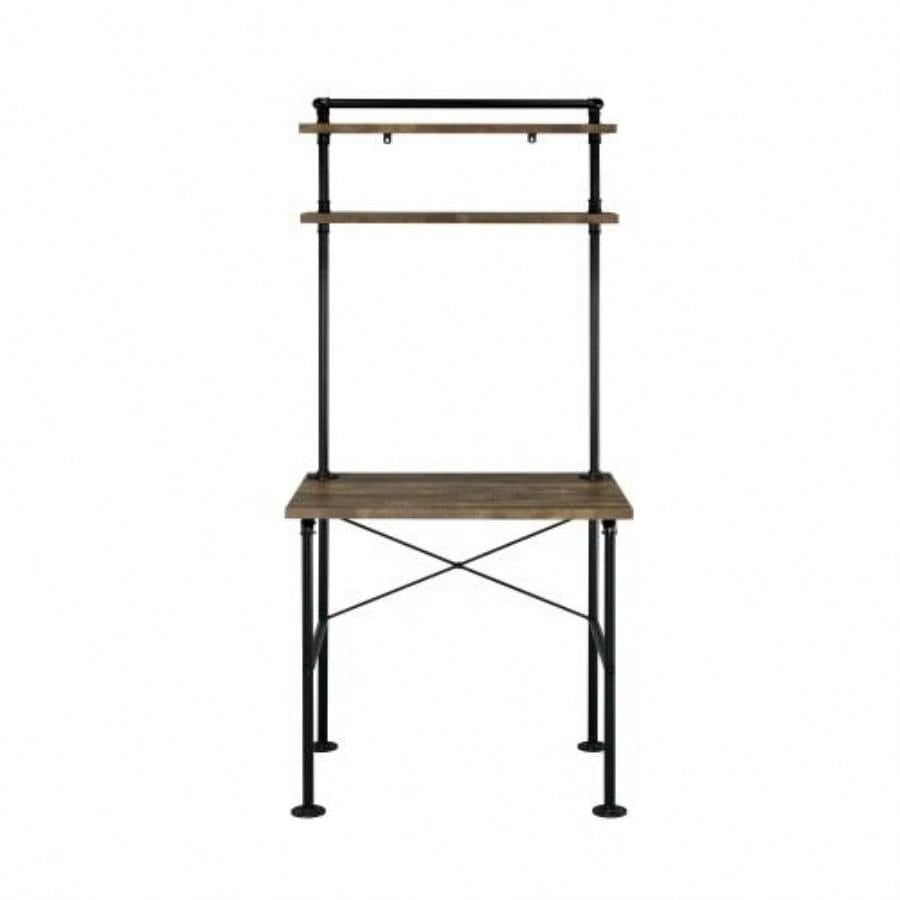 Ensata Rustic Oak Black Writing Desk