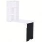HOMCOM Wall Mounted Foldable Desk with a Blackboard, Fold Out Convertible Floating Desk with Shelves, White