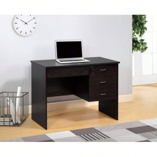 Three locking drawers on metal glides Student Desk Work Desk Modesty Panel Metal Bar Handles