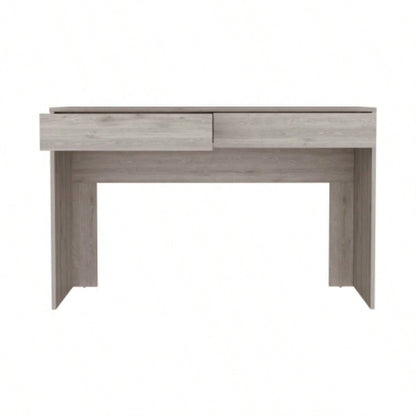 Computer Desk Aberdeen, Two Drawers, Light Gray