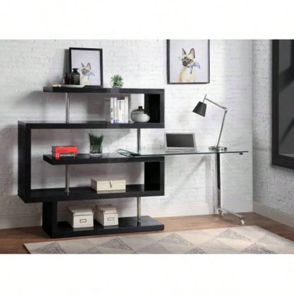 Buck Glass, High Gloss Writing Desk with Shelf