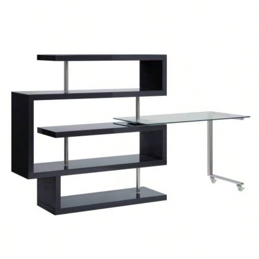 Buck Glass, High Gloss Writing Desk with Shelf