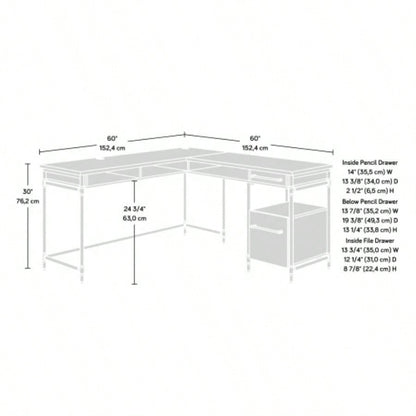 L - Shaped Desk, Brown