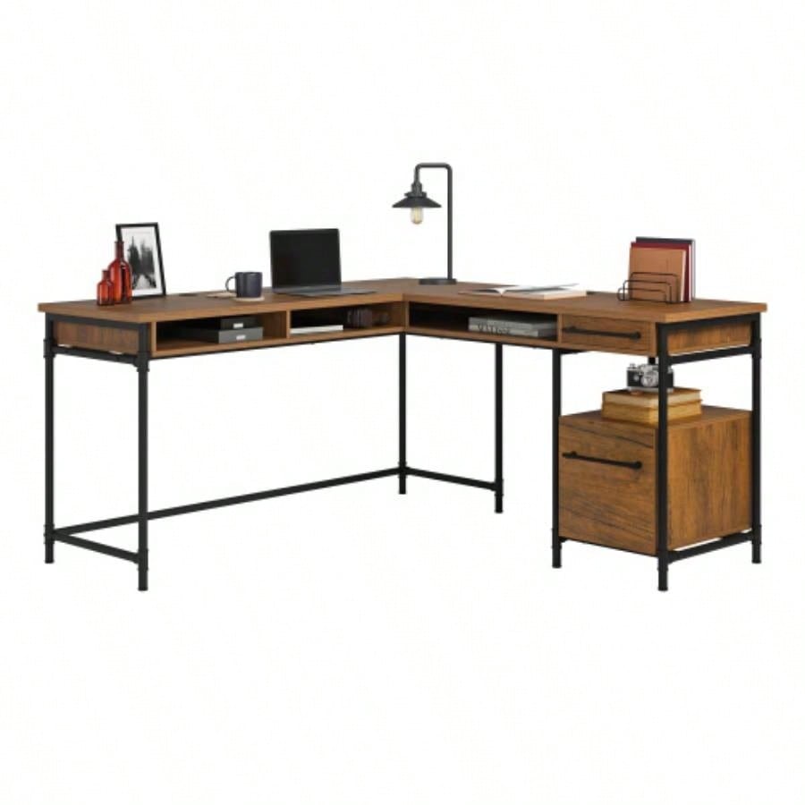 L - Shaped Desk, Brown