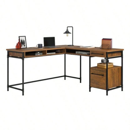L - Shaped Desk, Brown
