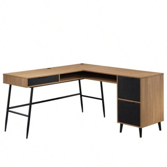 L - Shaped Desk, Brown