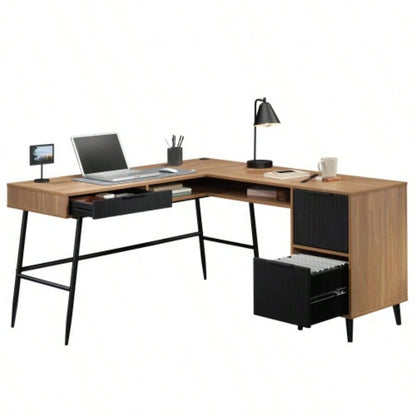 L - Shaped Desk, Brown