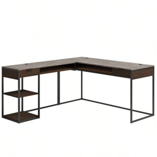 L - Shaped Desk, Brown