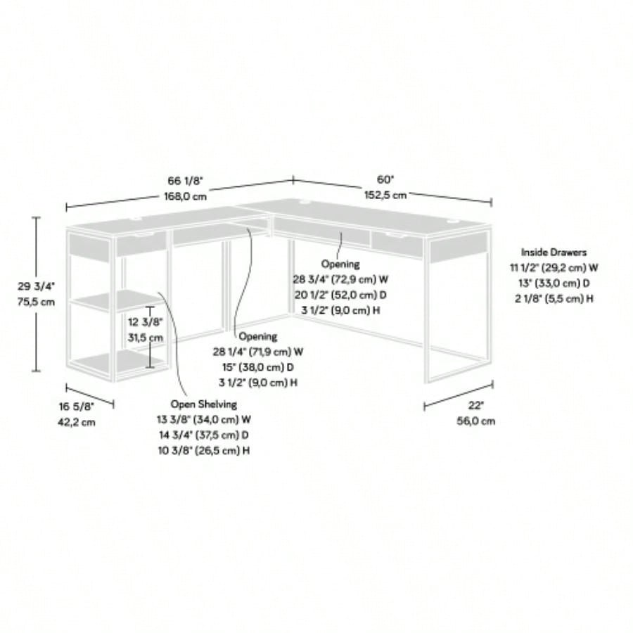 L - Shaped Desk, Brown