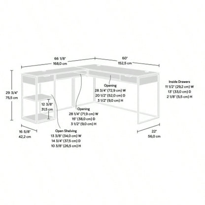 L - Shaped Desk, Brown
