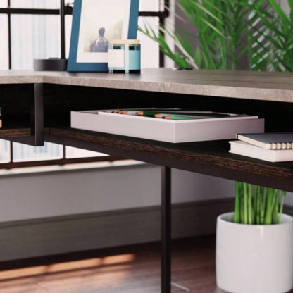 L - Shaped Desk, Brown