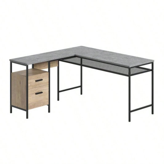 L - Shaped Desk, Brown