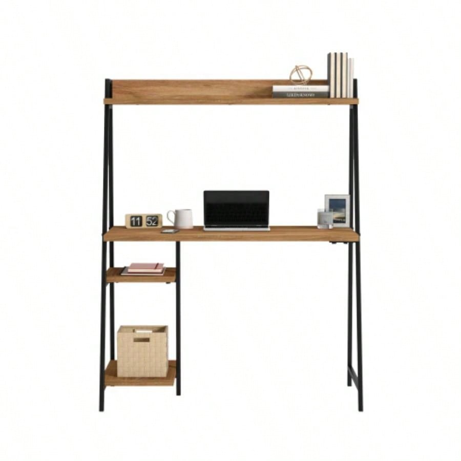 Desk With Hutch, Brown