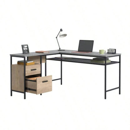 L - Shaped Desk, Brown