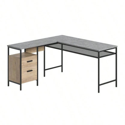 L - Shaped Desk, Brown
