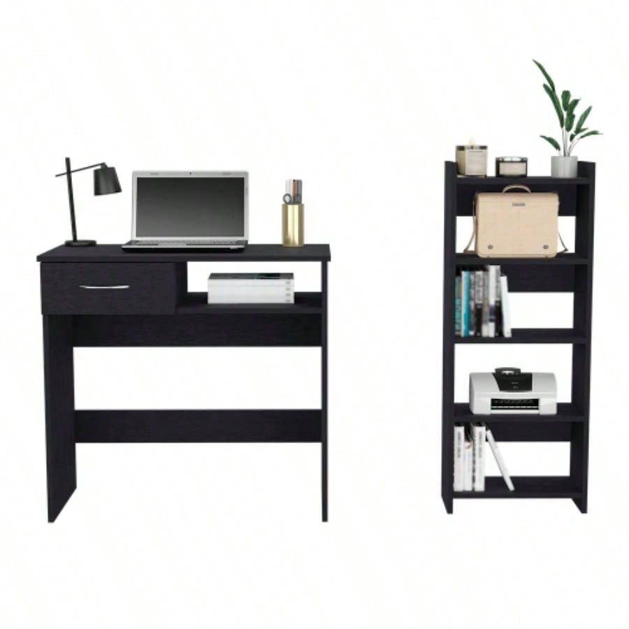 Home Office Set Caldwell, Keyboard Tray, Black Wengue