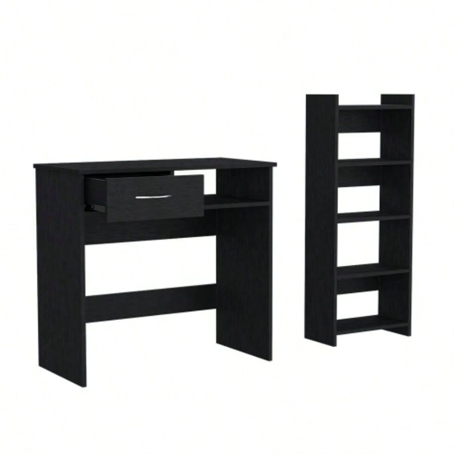 Home Office Set Caldwell, Keyboard Tray, Black Wengue