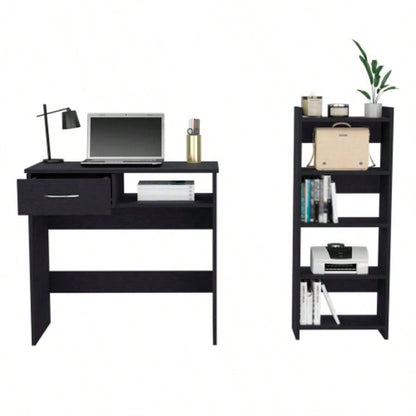 Home Office Set Caldwell, Keyboard Tray, Black Wengue