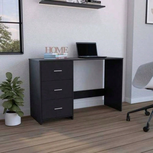 Writing Desk, 3 Drawers, Black