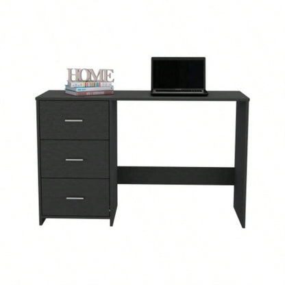 Writing Desk, 3 Drawers, Black