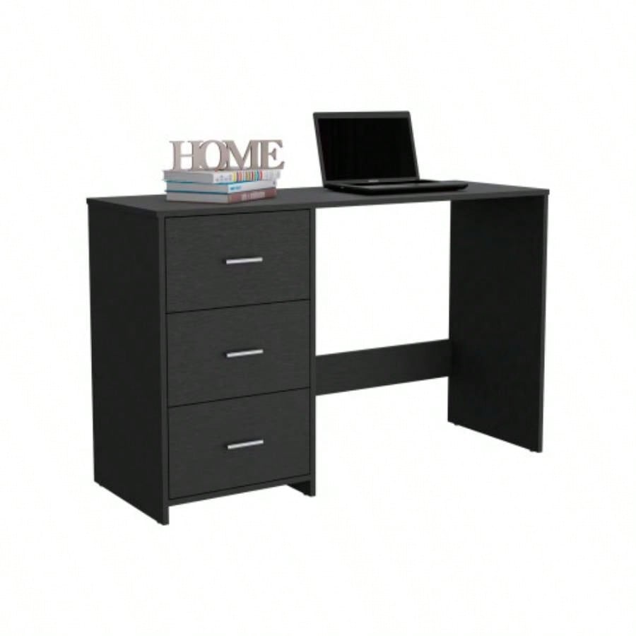 Writing Desk, 3 Drawers, Black