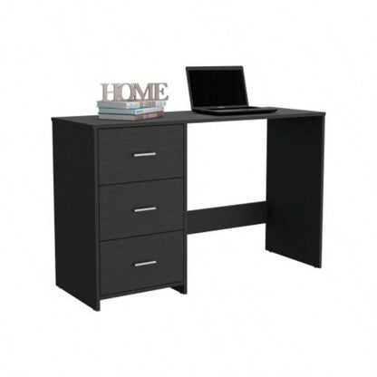 Writing Desk, 3 Drawers, Black