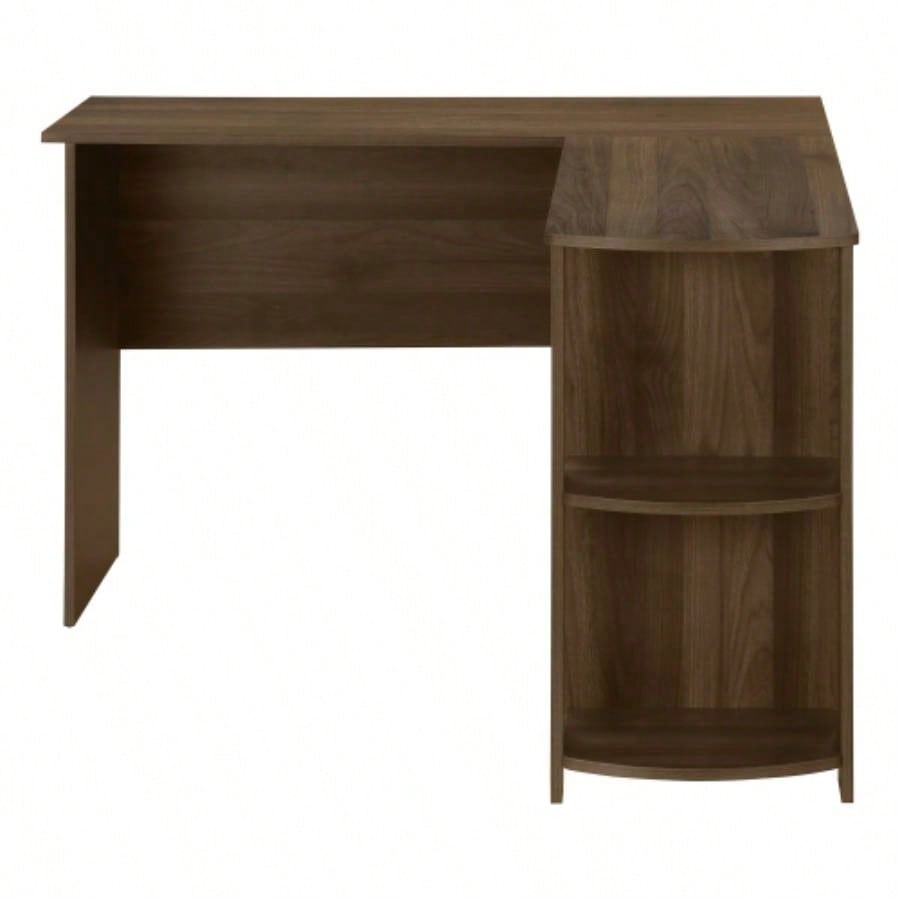 Computer Desk, Home Office, Corner, Storage Shelves, 48l, L Shape, Work, Laptop, Brown Laminate, Contemporary, Modern