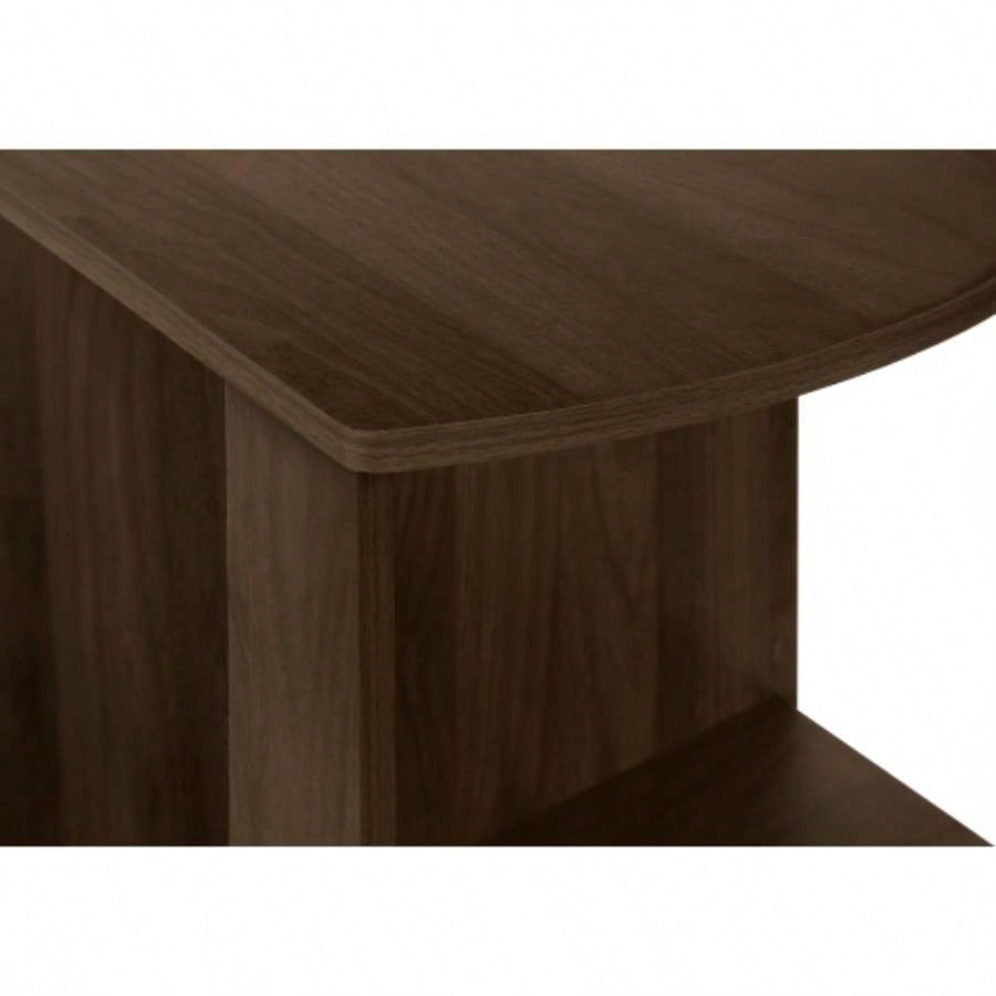 Computer Desk, Home Office, Corner, Storage Shelves, 48l, L Shape, Work, Laptop, Brown Laminate, Contemporary, Modern
