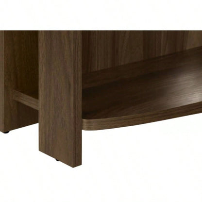 Computer Desk, Home Office, Corner, Storage Shelves, 48l, L Shape, Work, Laptop, Brown Laminate, Contemporary, Modern