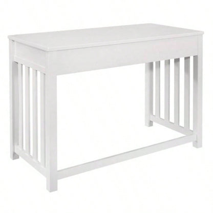 Modern Traditional 1pc Desk with 2x Drawers White Keyboard Drawer Wooden Furniture