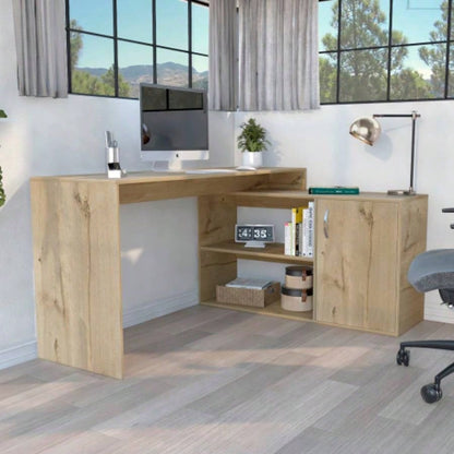 L - Shaped Desk Desti, Office, Light Oak