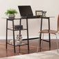 Metal/Glass Sawhorse/A - Frame Writing Desk - Black