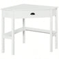HOMCOM Corner Desk, Computer Desk with Drawer and Storage Shelves Small Spaces, Home Office Workstation Living Room, or Bedroom, White