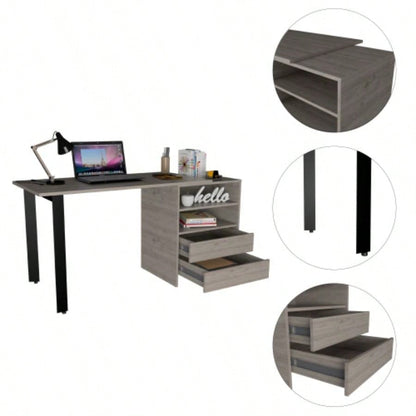 Light Gray 2 - Drawer 2 - Shelf Writing Desk