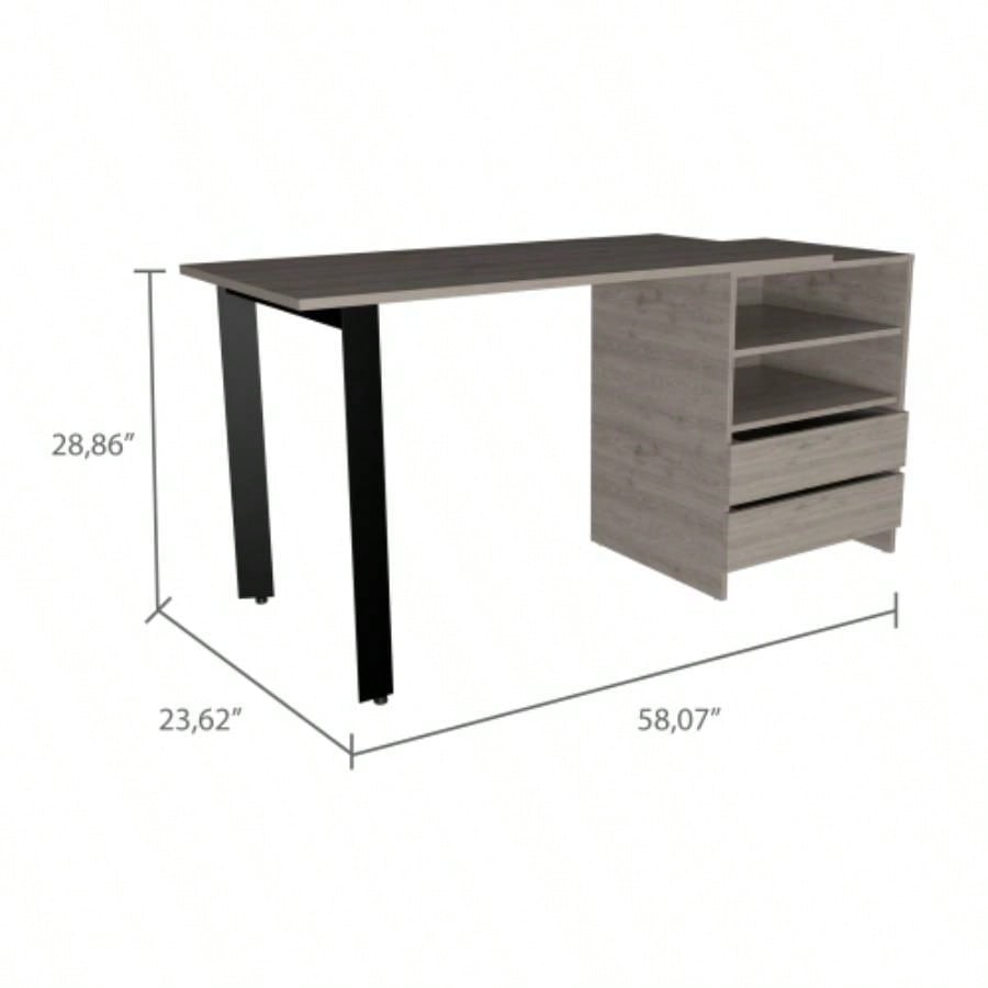 Light Gray 2 - Drawer 2 - Shelf Writing Desk