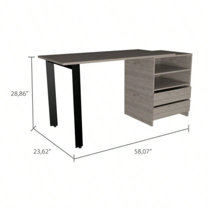 Light Gray 2 - Drawer 2 - Shelf Writing Desk