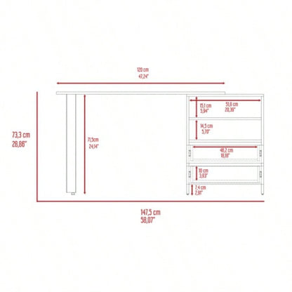 Light Gray 2 - Drawer 2 - Shelf Writing Desk