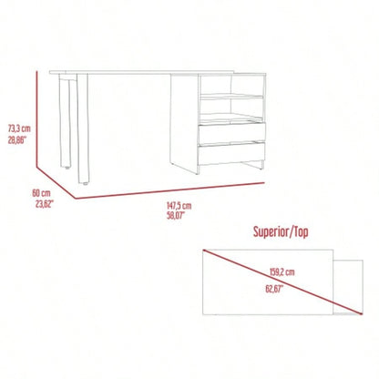 Light Gray 2 - Drawer 2 - Shelf Writing Desk