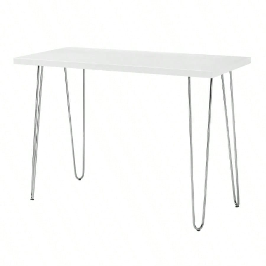 Mid - Modern Hairpin - Leg Computer Desk - White