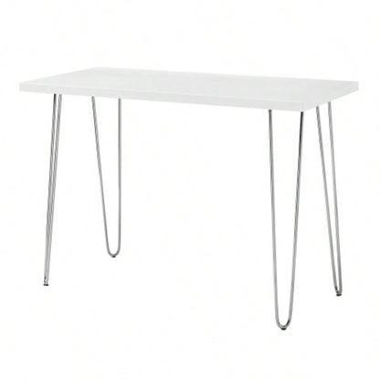 Mid - Modern Hairpin - Leg Computer Desk - White