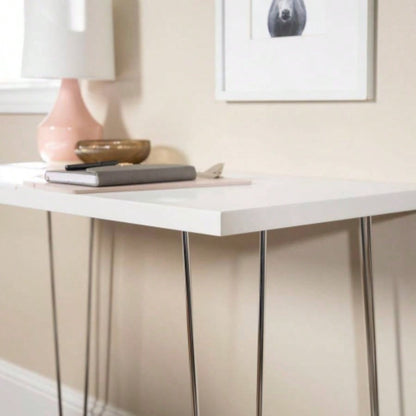 Mid - Modern Hairpin - Leg Computer Desk - White