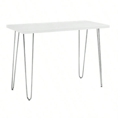 Mid - Modern Hairpin - Leg Computer Desk - White