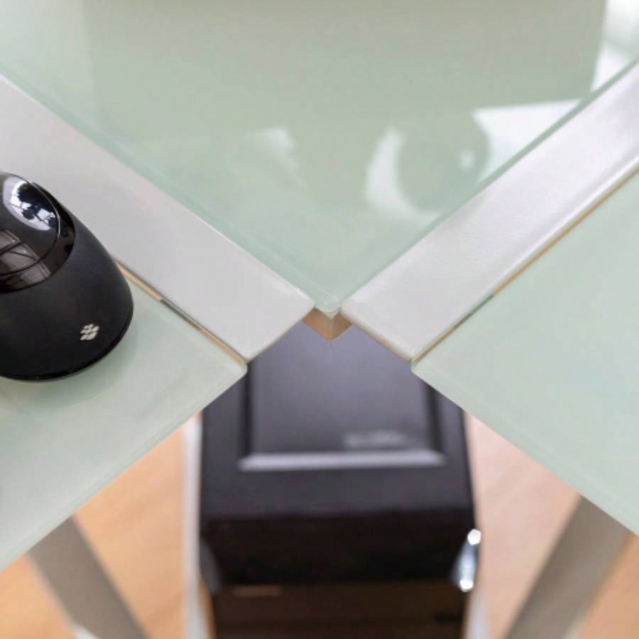 Modern X - Leg L - Shaped Computer Desk - White