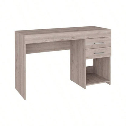 Computer Desk, Two Drawers, One Lower Shelf, Light Gray