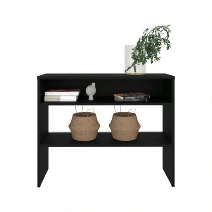 Library Desk 31.5 H, with 2 Shelves and 2, Black