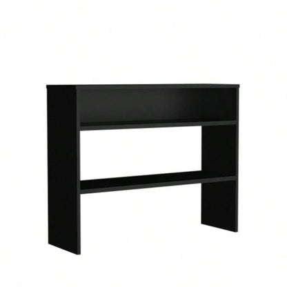 Library Desk 31.5 H, with 2 Shelves and 2, Black