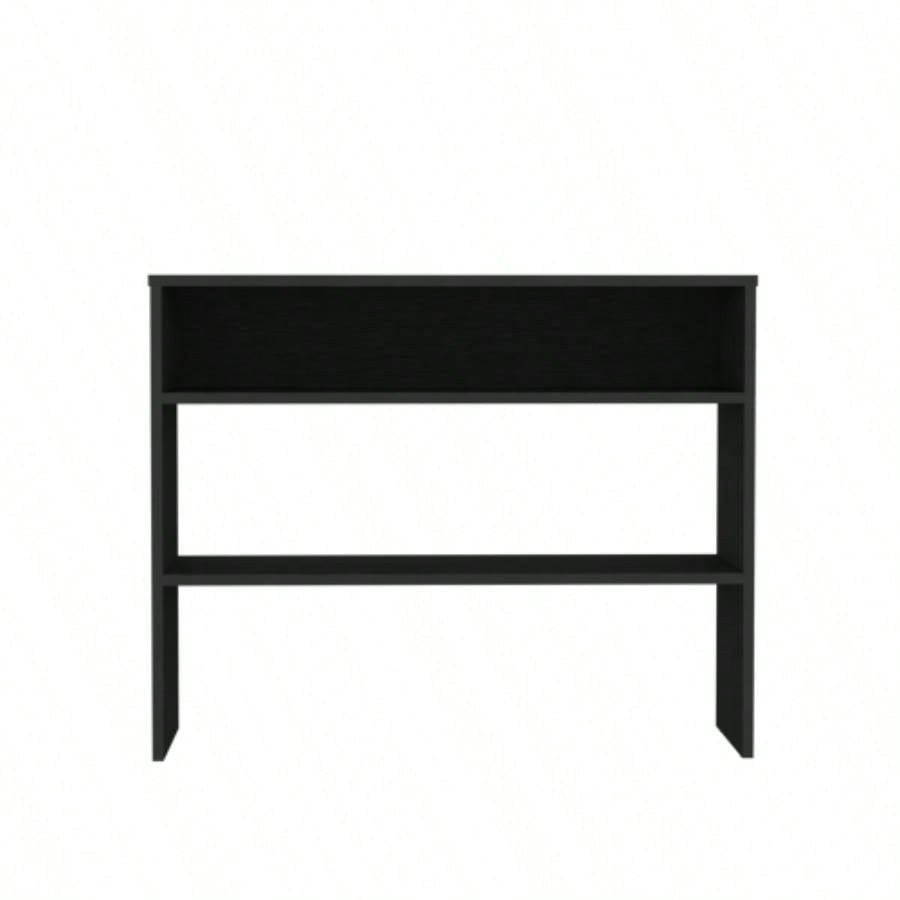 Library Desk 31.5 H, with 2 Shelves and 2, Black