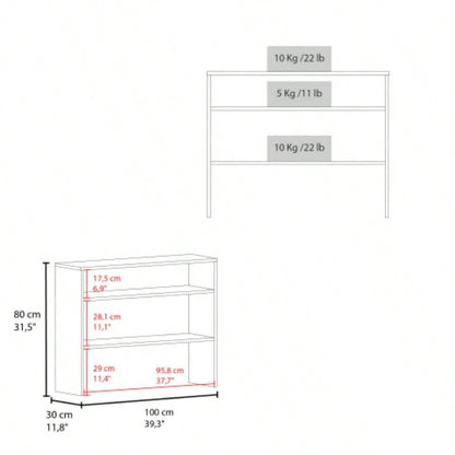 Library Desk 31.5 H, with 2 Shelves and 2, Black