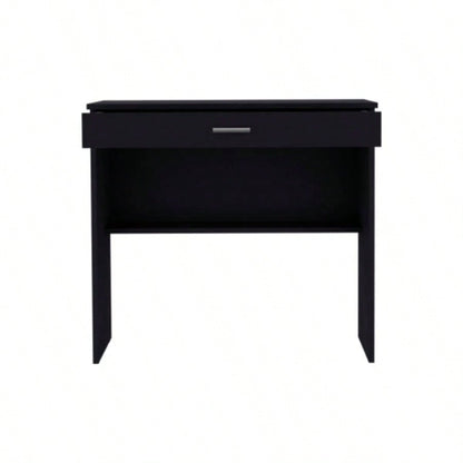 Montana Storage Desk, Spacious Stylish with Drawer and Shelf, Black