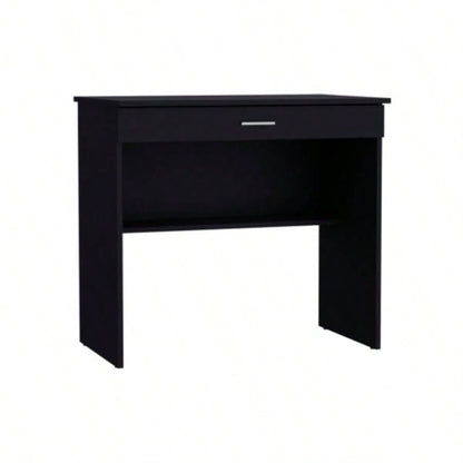 Montana Storage Desk, Spacious Stylish with Drawer and Shelf, Black